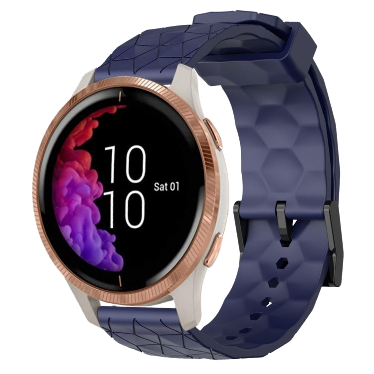 Cinturino per orologio in silicone tinta unita con motivo a calcio da 20 mm, For Garmin Forerunner 55, For Garmin Venu