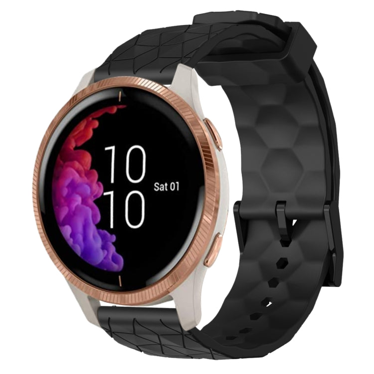 Cinturino per orologio in silicone tinta unita con motivo a calcio da 20 mm, For Garmin Forerunner 55, For Garmin Venu