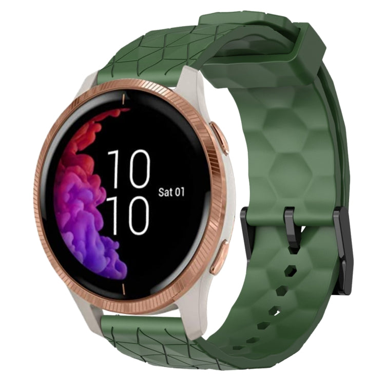 Cinturino per orologio in silicone tinta unita con motivo a calcio da 20 mm, For Garmin Forerunner 55, For Garmin Venu