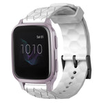 Cinturino per orologio in silicone tinta unita con motivo a calcio da 20 mm, For Garmin Venu SQ, For Garminmove Luxe
