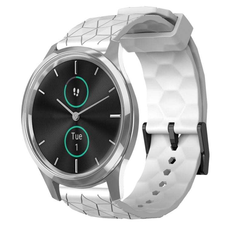 Cinturino per orologio in silicone tinta unita con motivo a calcio da 20 mm, For Garmin Venu SQ, For Garminmove Luxe