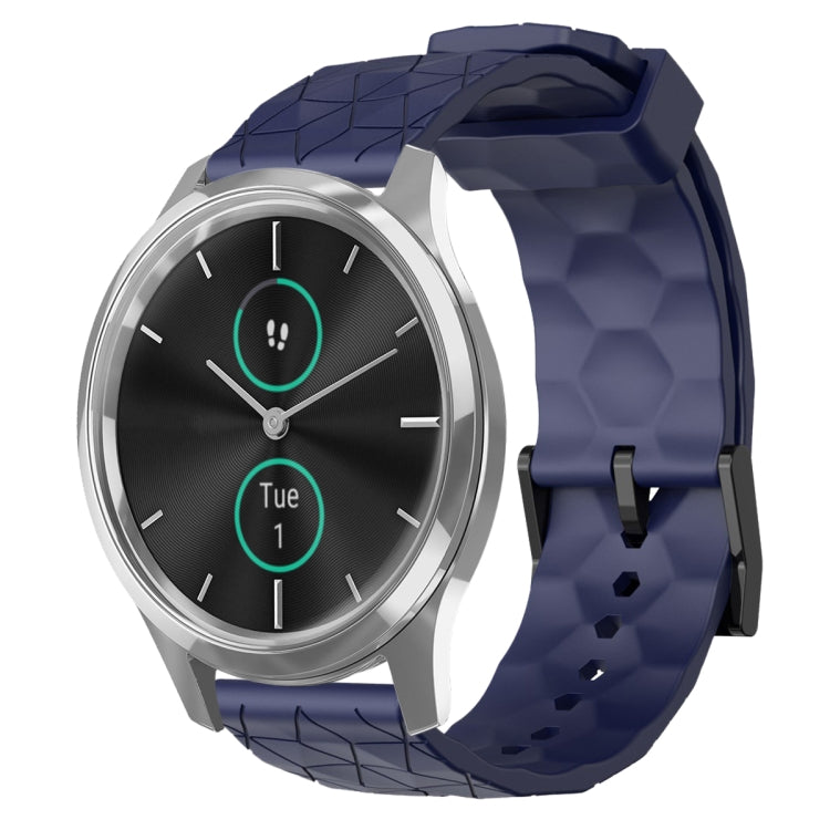 Cinturino per orologio in silicone tinta unita con motivo a calcio da 20 mm, For Garmin Venu SQ, For Garminmove Luxe