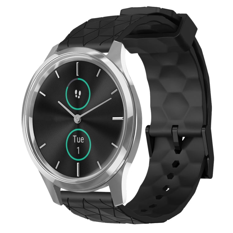 Cinturino per orologio in silicone tinta unita con motivo a calcio da 20 mm, For Garmin Venu SQ, For Garminmove Luxe