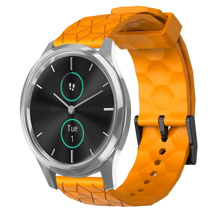 Cinturino per orologio in silicone tinta unita con motivo a calcio da 20 mm, For Garmin Venu SQ, For Garminmove Luxe