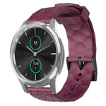 Cinturino per orologio in silicone tinta unita con motivo a calcio da 20 mm, For Garmin Venu SQ, For Garminmove Luxe