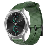 Cinturino per orologio in silicone tinta unita con motivo a calcio da 20 mm, For Garmin Venu SQ, For Garminmove Luxe