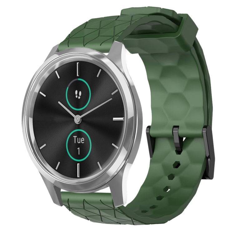 Cinturino per orologio in silicone tinta unita con motivo a calcio da 20 mm, For Garmin Venu SQ, For Garminmove Luxe