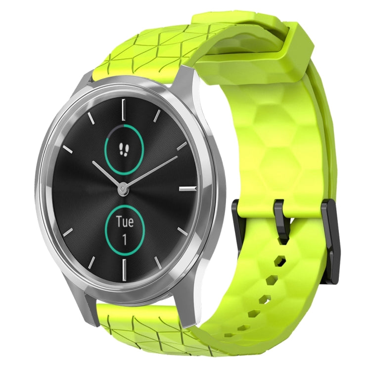 Cinturino per orologio in silicone tinta unita con motivo a calcio da 20 mm, For Garmin Venu SQ, For Garminmove Luxe