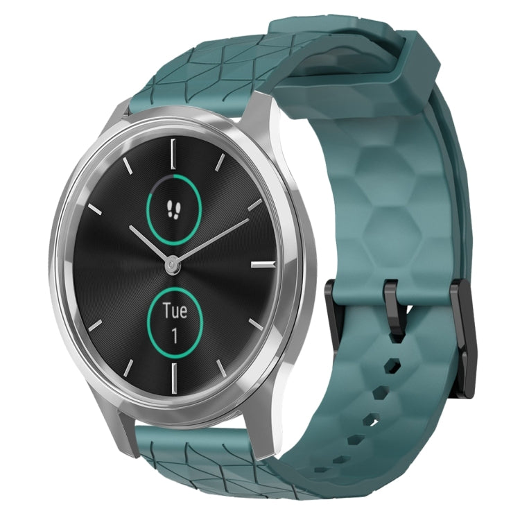 Cinturino per orologio in silicone tinta unita con motivo a calcio da 20 mm, For Garmin Venu SQ, For Garminmove Luxe
