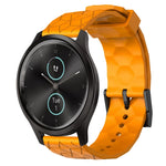 Cinturino per orologio in silicone tinta unita con motivo a calcio da 20 mm, For Garminmove Style, For Garmin Forerunner 645 Music