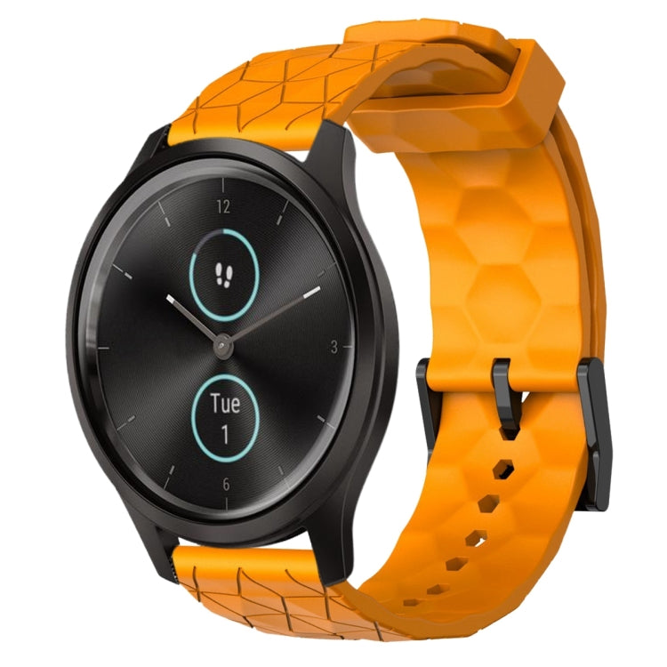 Cinturino per orologio in silicone tinta unita con motivo a calcio da 20 mm, For Garminmove Style, For Garmin Forerunner 645 Music