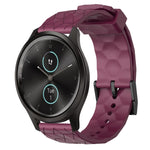 Cinturino per orologio in silicone tinta unita con motivo a calcio da 20 mm, For Garminmove Style, For Garmin Forerunner 645 Music