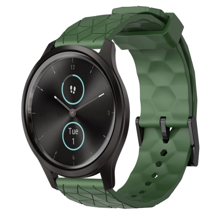 Cinturino per orologio in silicone tinta unita con motivo a calcio da 20 mm, For Garminmove Style, For Garmin Forerunner 645 Music