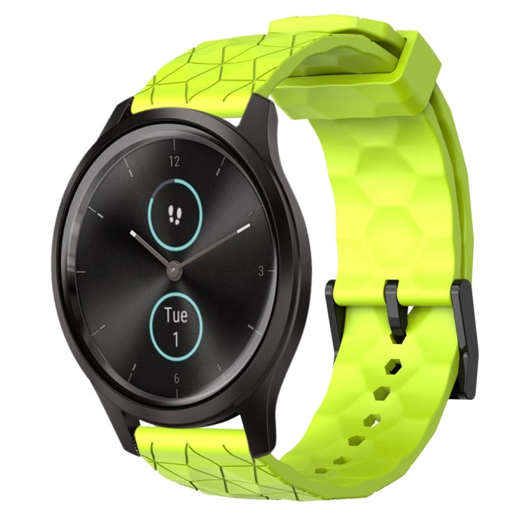 Cinturino per orologio in silicone tinta unita con motivo a calcio da 20 mm, For Garminmove Style, For Garmin Forerunner 645 Music