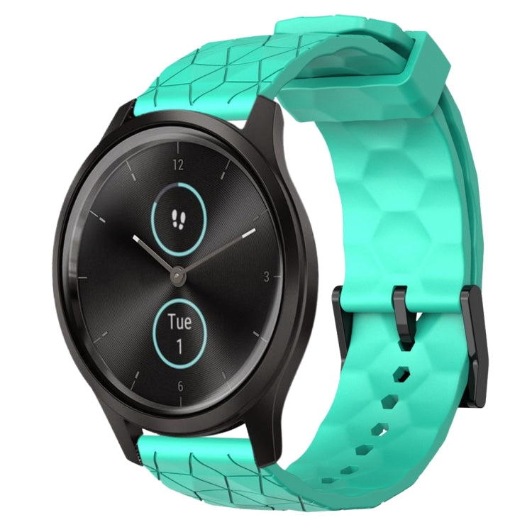 Cinturino per orologio in silicone tinta unita con motivo a calcio da 20 mm, For Garminmove Style, For Garmin Forerunner 645 Music