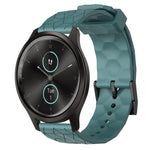 Cinturino per orologio in silicone tinta unita con motivo a calcio da 20 mm, For Garminmove Style, For Garmin Forerunner 645 Music