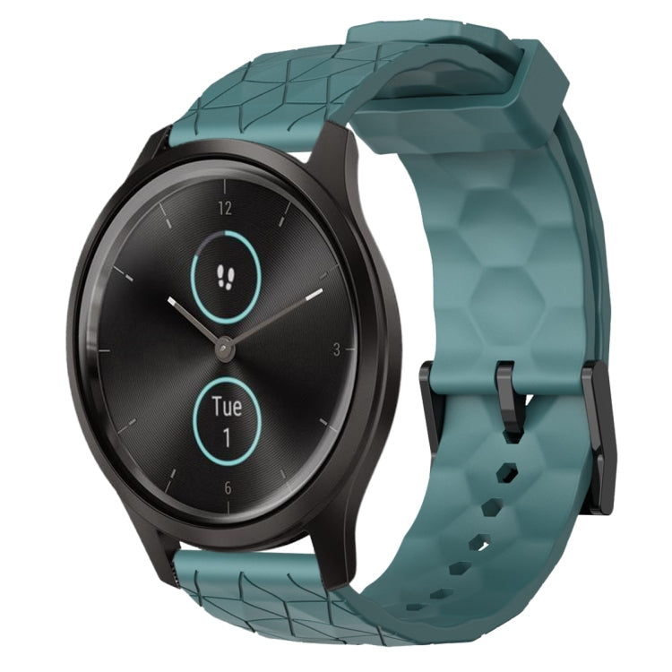 Cinturino per orologio in silicone tinta unita con motivo a calcio da 20 mm, For Garminmove Style, For Garmin Forerunner 645 Music