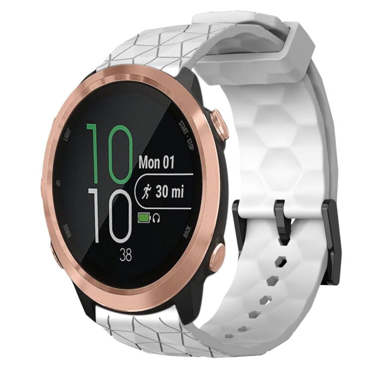 Cinturino per orologio in silicone tinta unita con motivo a calcio da 20 mm, For Garminmove Style, For Garmin Forerunner 645 Music