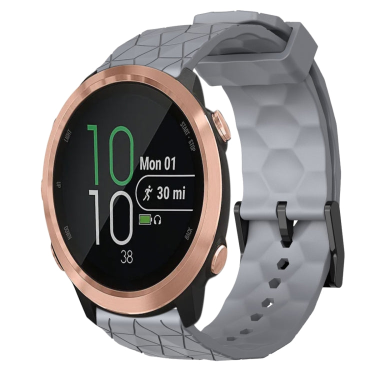 Cinturino per orologio in silicone tinta unita con motivo a calcio da 20 mm, For Garminmove Style, For Garmin Forerunner 645 Music