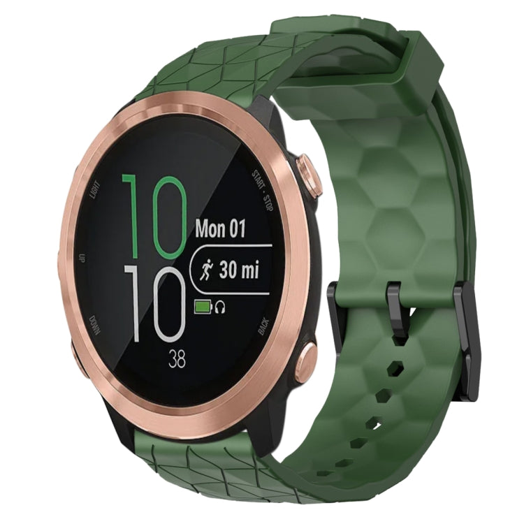 Cinturino per orologio in silicone tinta unita con motivo a calcio da 20 mm, For Garminmove Style, For Garmin Forerunner 645 Music