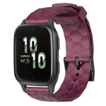 Cinturino per orologio in silicone tinta unita con motivo a calcio da 20 mm, For Garmin Forerunner Sq2, For Garmin Forerunner Sq2 Music
