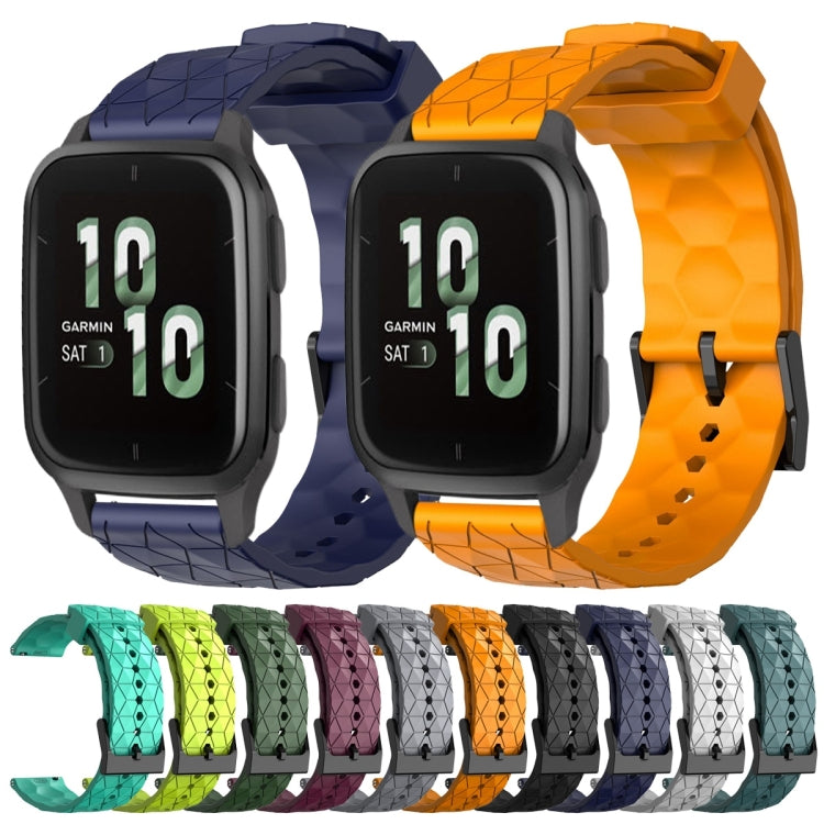 Cinturino per orologio in silicone tinta unita con motivo a calcio da 20 mm, For Garmin Forerunner Sq2, For Garmin Forerunner Sq2 Music