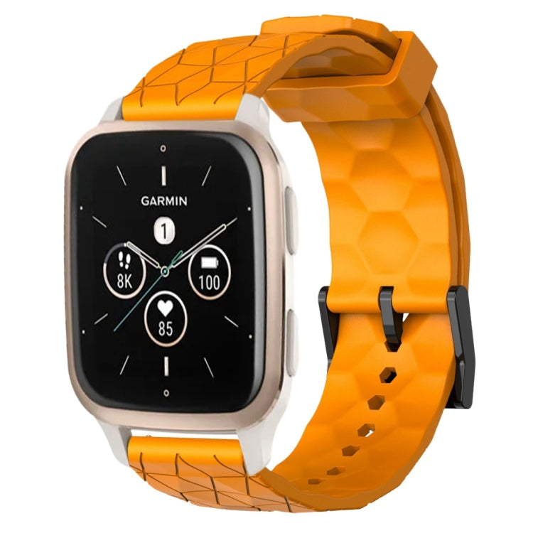 Cinturino per orologio in silicone tinta unita con motivo a calcio da 20 mm, For Garmin Forerunner Sq2, For Garmin Forerunner Sq2 Music