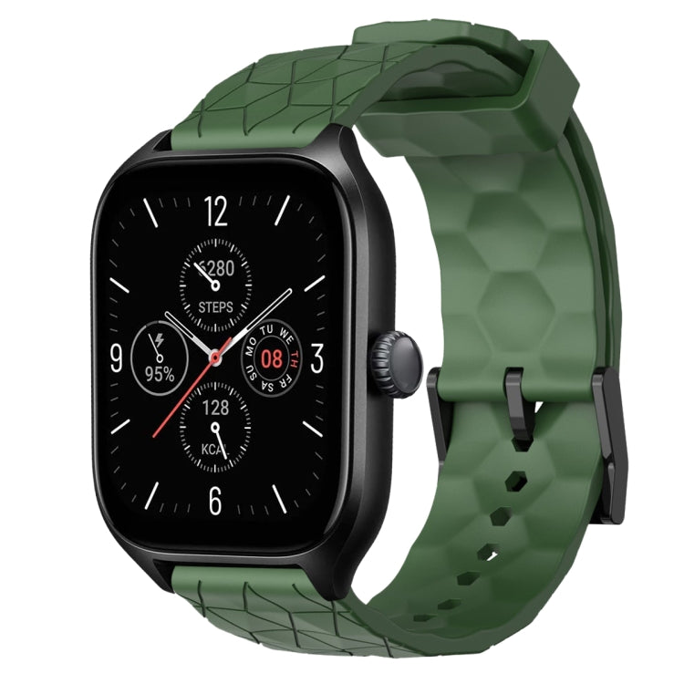 Cinturino per orologio in silicone tinta unita con motivo a calcio da 20 mm, For Amazfit GTS 4, For Amazfit GTS 3