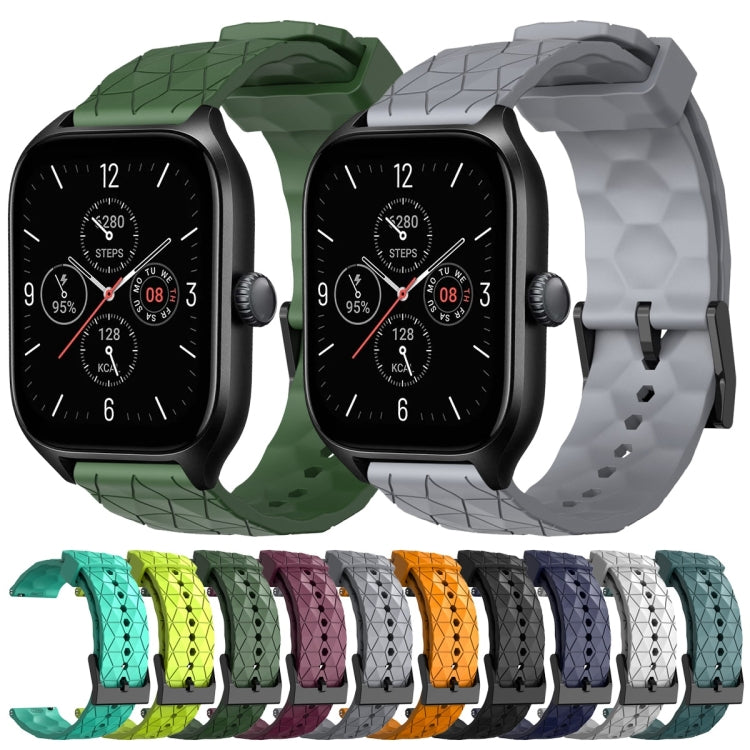 Cinturino per orologio in silicone tinta unita con motivo a calcio da 20 mm, For Amazfit GTS 4, For Amazfit GTS 3