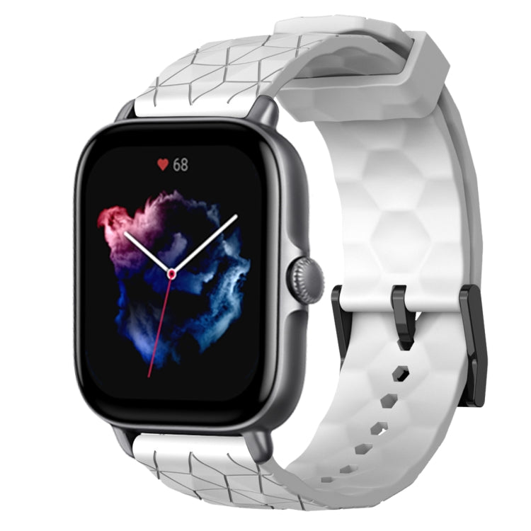 Cinturino per orologio in silicone tinta unita con motivo a calcio da 20 mm, For Amazfit GTS 4, For Amazfit GTS 3