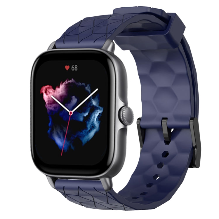 Cinturino per orologio in silicone tinta unita con motivo a calcio da 20 mm, For Amazfit GTS 4, For Amazfit GTS 3