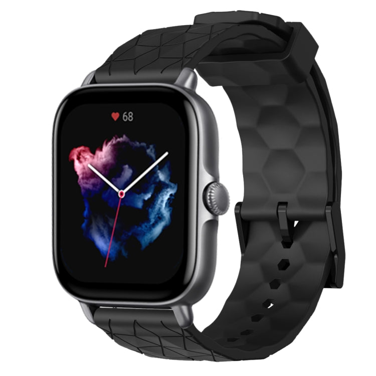 Cinturino per orologio in silicone tinta unita con motivo a calcio da 20 mm, For Amazfit GTS 4, For Amazfit GTS 3
