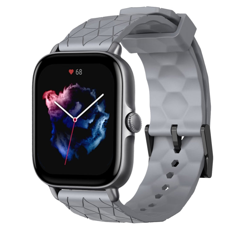 Cinturino per orologio in silicone tinta unita con motivo a calcio da 20 mm, For Amazfit GTS 4, For Amazfit GTS 3