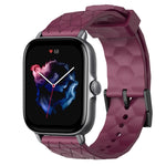 Cinturino per orologio in silicone tinta unita con motivo a calcio da 20 mm, For Amazfit GTS 4, For Amazfit GTS 3