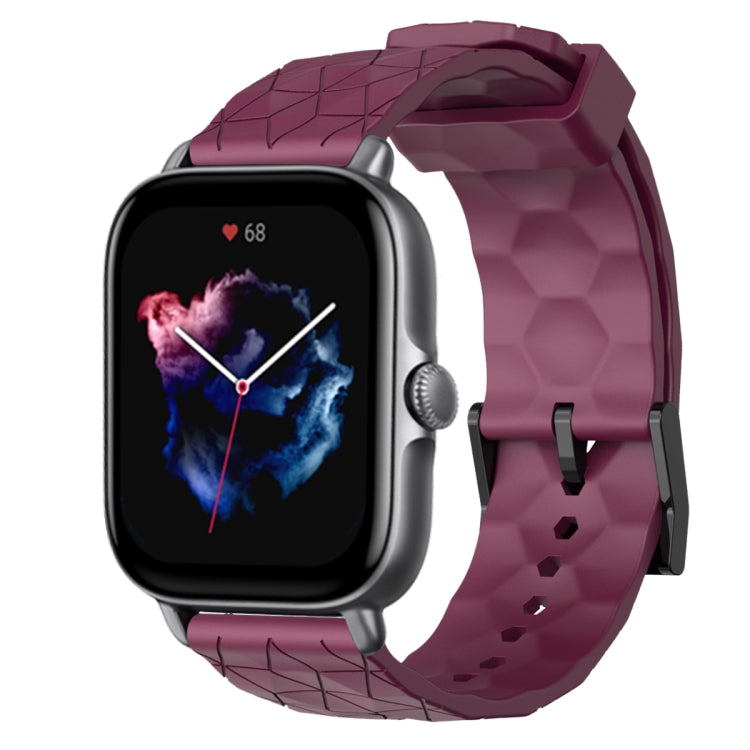 Cinturino per orologio in silicone tinta unita con motivo a calcio da 20 mm, For Amazfit GTS 4, For Amazfit GTS 3