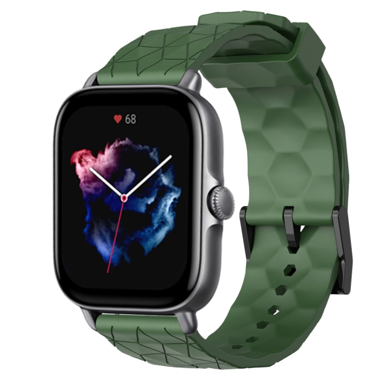 Cinturino per orologio in silicone tinta unita con motivo a calcio da 20 mm, For Amazfit GTS 4, For Amazfit GTS 3