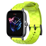 Cinturino per orologio in silicone tinta unita con motivo a calcio da 20 mm, For Amazfit GTS 4, For Amazfit GTS 3