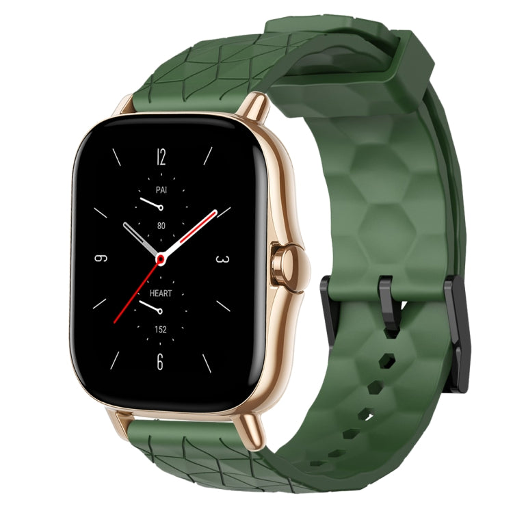 Cinturino per orologio in silicone tinta unita con motivo a calcio da 20 mm, For Amazfit GTS 2E, For Amazfit GTS 2 Mini