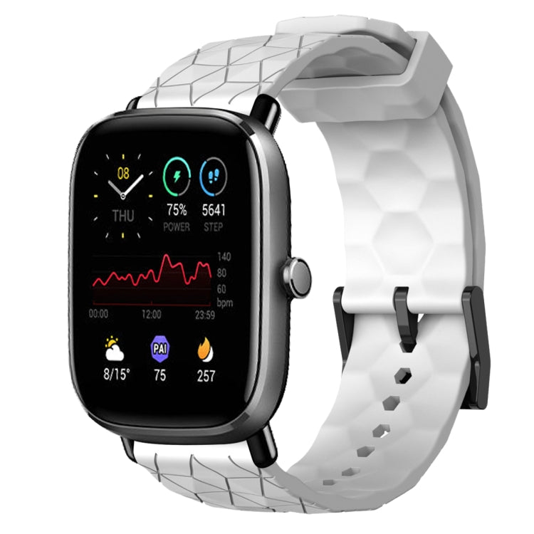 Cinturino per orologio in silicone tinta unita con motivo a calcio da 20 mm, For Amazfit GTS 2E, For Amazfit GTS 2 Mini