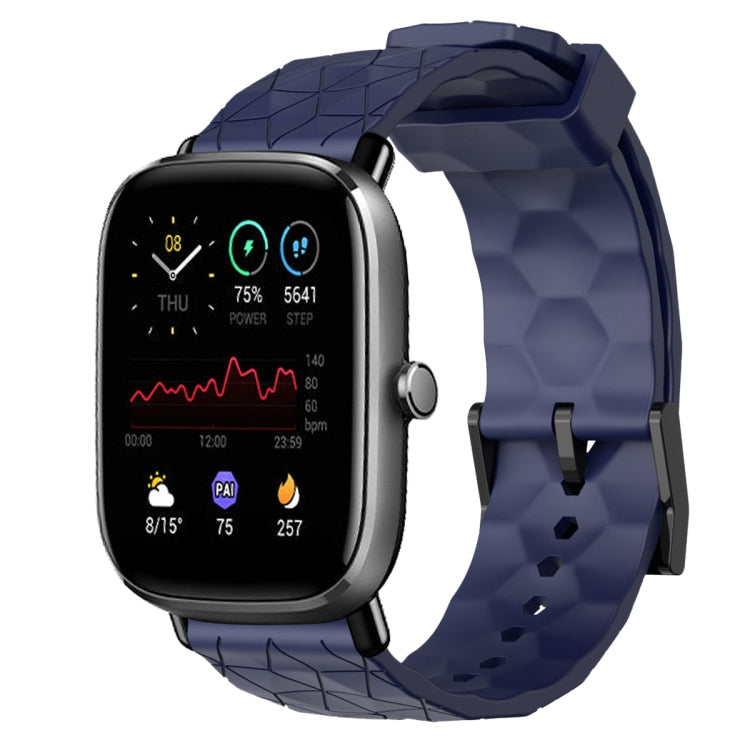 Cinturino per orologio in silicone tinta unita con motivo a calcio da 20 mm, For Amazfit GTS 2E, For Amazfit GTS 2 Mini