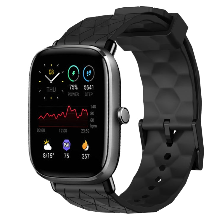 Cinturino per orologio in silicone tinta unita con motivo a calcio da 20 mm, For Amazfit GTS 2E, For Amazfit GTS 2 Mini