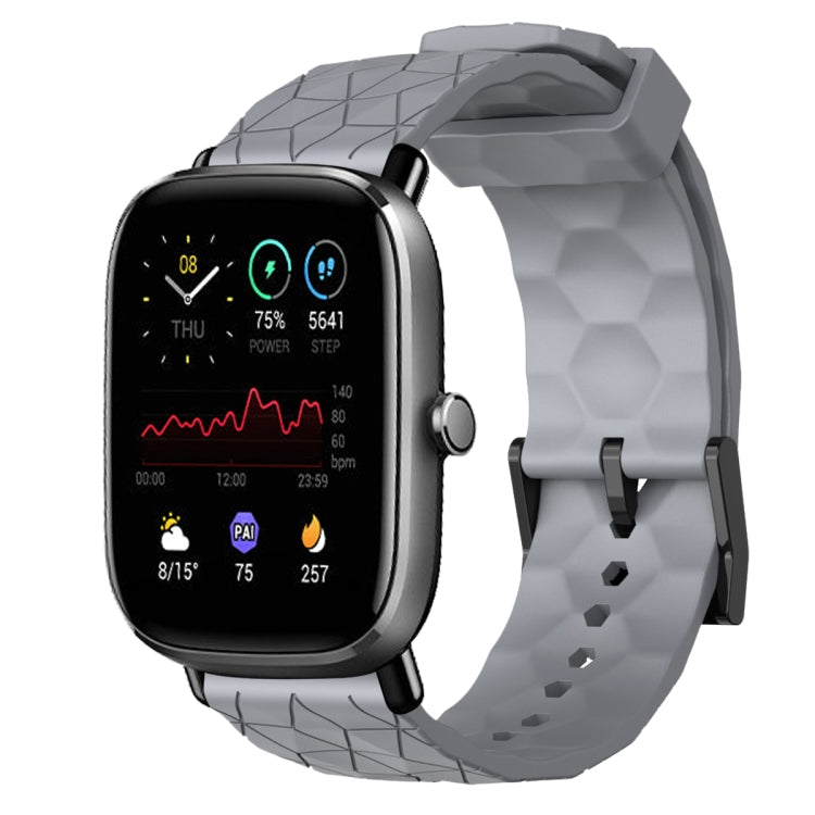 Cinturino per orologio in silicone tinta unita con motivo a calcio da 20 mm, For Amazfit GTS 2E, For Amazfit GTS 2 Mini