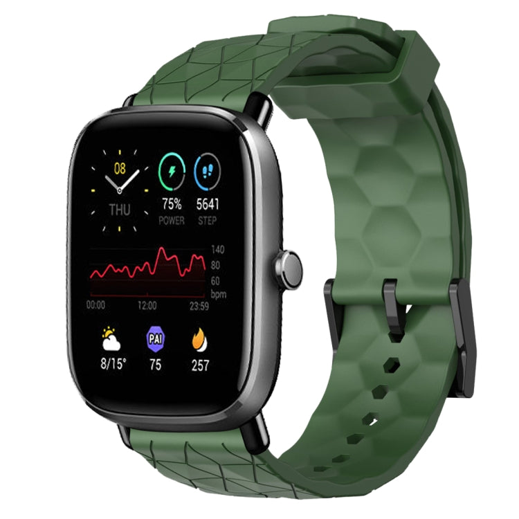 Cinturino per orologio in silicone tinta unita con motivo a calcio da 20 mm, For Amazfit GTS 2E, For Amazfit GTS 2 Mini