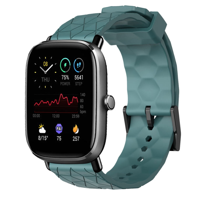Cinturino per orologio in silicone tinta unita con motivo a calcio da 20 mm, For Amazfit GTS 2E, For Amazfit GTS 2 Mini