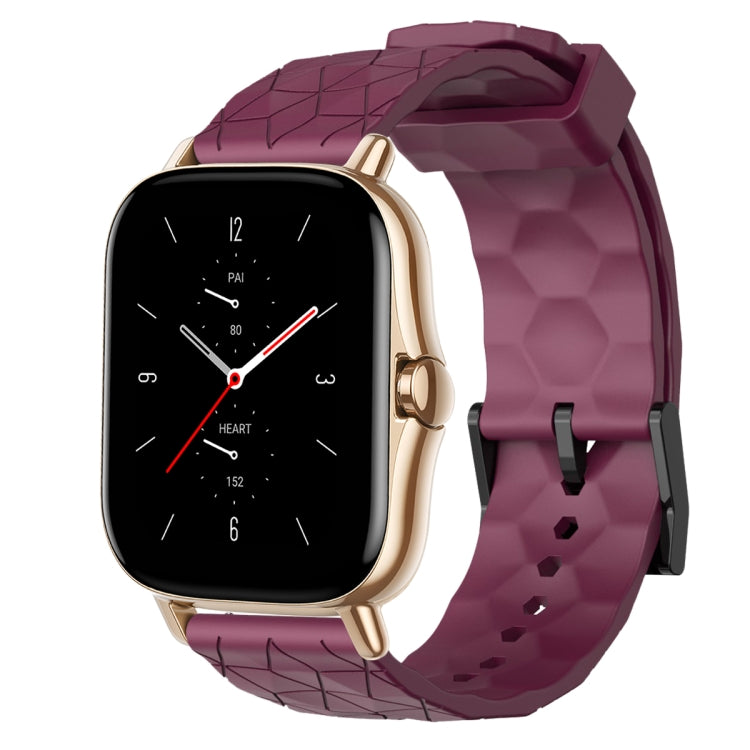 Cinturino per orologio in silicone tinta unita con motivo a calcio da 20 mm, For Amazfit GTS 2, For Amazfit GTS