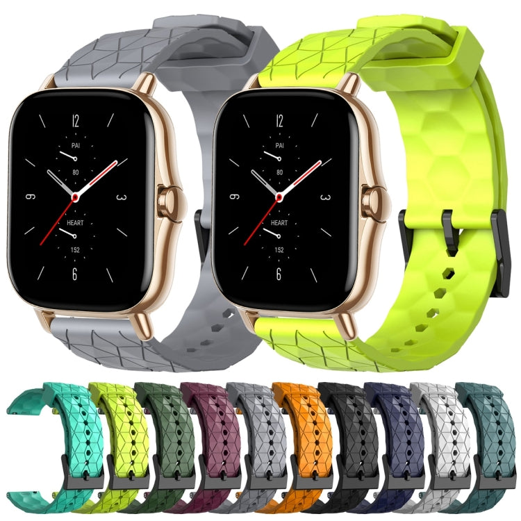 Cinturino per orologio in silicone tinta unita con motivo a calcio da 20 mm, For Amazfit GTS 2, For Amazfit GTS