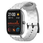 Cinturino per orologio in silicone tinta unita con motivo a calcio da 20 mm, For Amazfit GTS 2, For Amazfit GTS