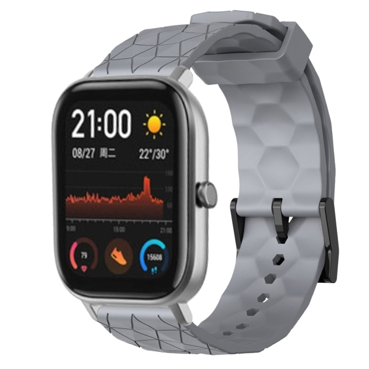 Cinturino per orologio in silicone tinta unita con motivo a calcio da 20 mm, For Amazfit GTS 2, For Amazfit GTS