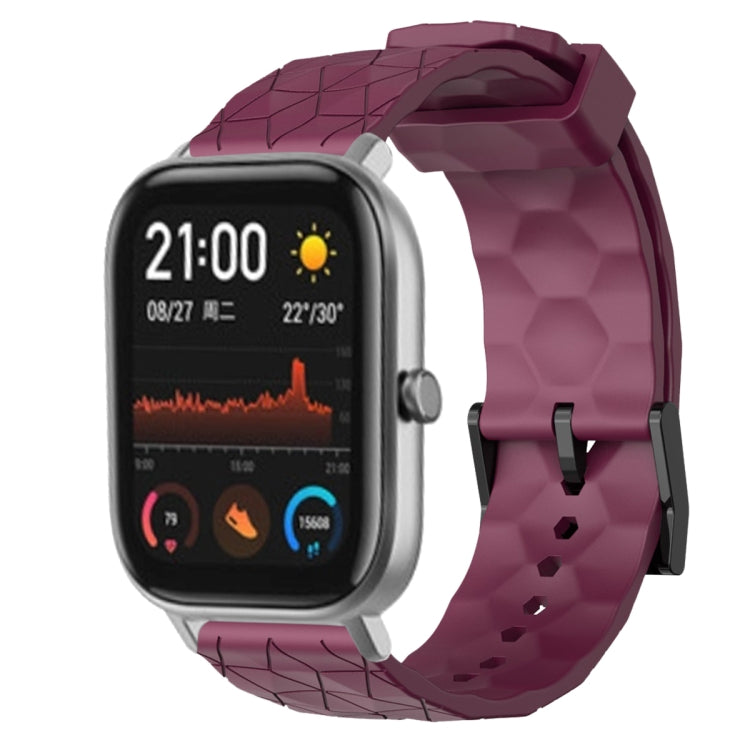 Cinturino per orologio in silicone tinta unita con motivo a calcio da 20 mm, For Amazfit GTS 2, For Amazfit GTS