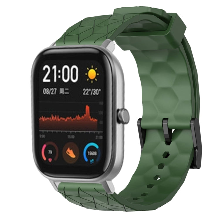 Cinturino per orologio in silicone tinta unita con motivo a calcio da 20 mm, For Amazfit GTS 2, For Amazfit GTS